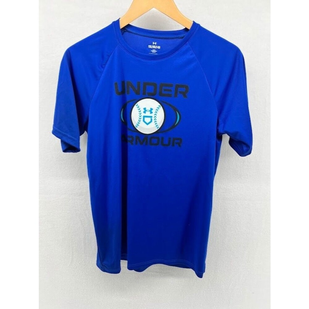 Boys XL Blue Under Armour Baseball Performance Shirt Size XL Loose